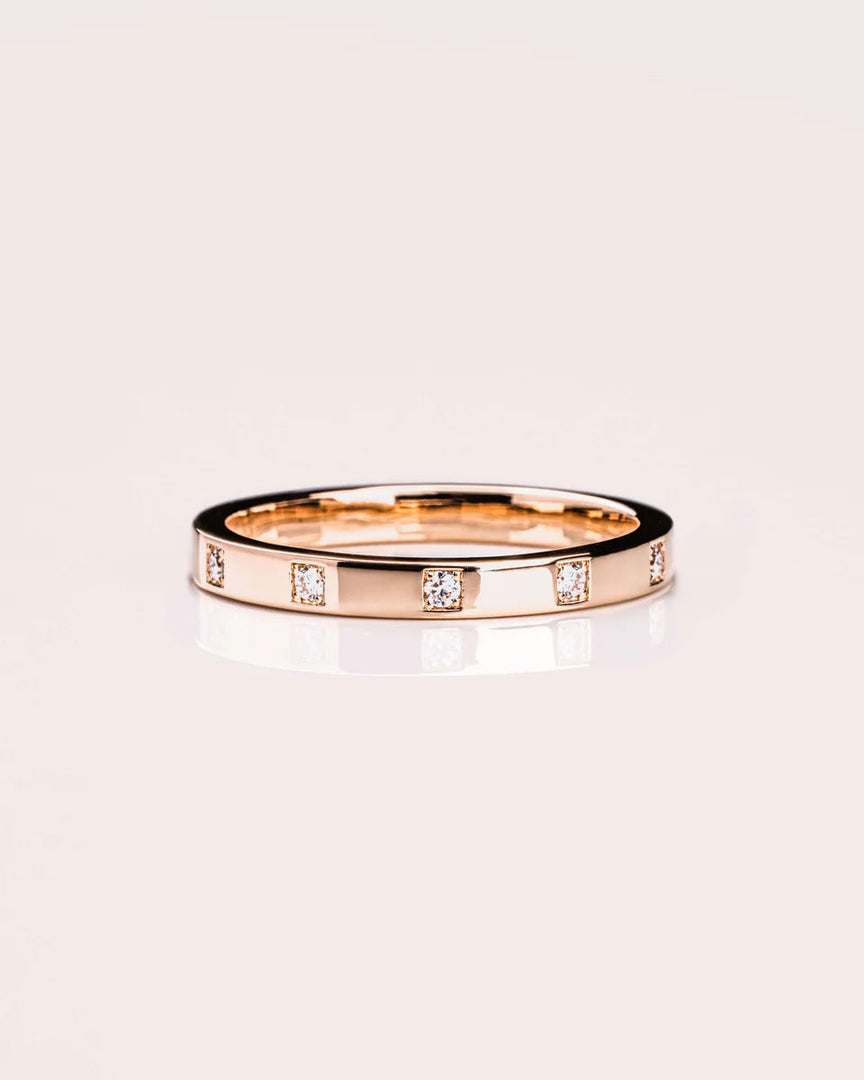 0.10 TCW Round Cut Lab Grown Diamond Wedding Band Gift For Her Mapple Gems