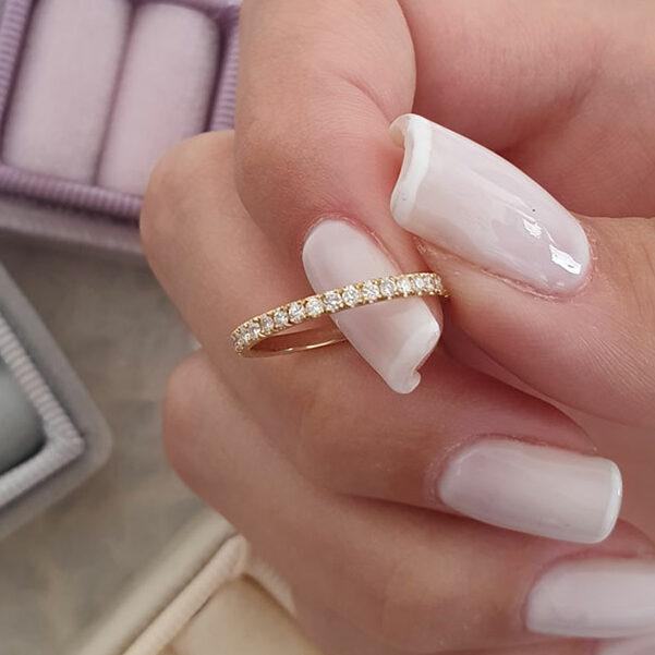 0.25 TCW Round Cut Lab Grown Diamond Wedding Band Gift For woman Mapple Gems