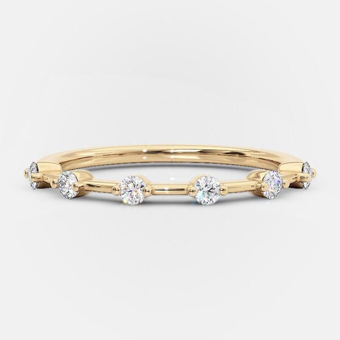 0.15 TCW Round Cut Lab Grown Diamond Wedding Band Gift For Her Mapple Gems