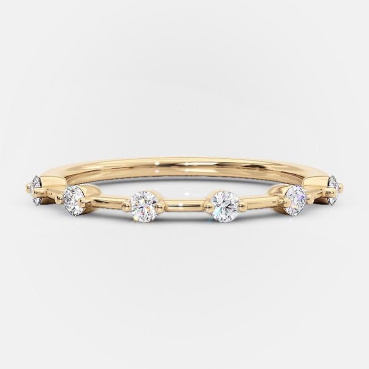 0.15 TCW Round Cut Lab Grown Diamond Wedding Band Gift For Her Mapple Gems