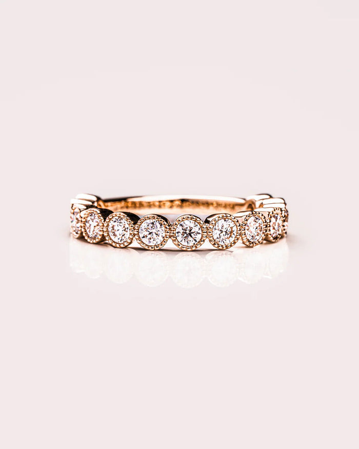1.00 TCW Round Cut Lab Grown Diamond Wedding Band Gift For Her Mapple Gems