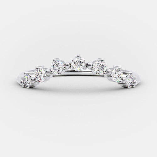 0.15CT Round Cut Lab Grown Wedding Band Gift For Her Mapple Gems