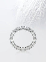 Load image into Gallery viewer, Round Cut Moissanite Bar Set Diamond Wedding Band for Her Mapple Gems