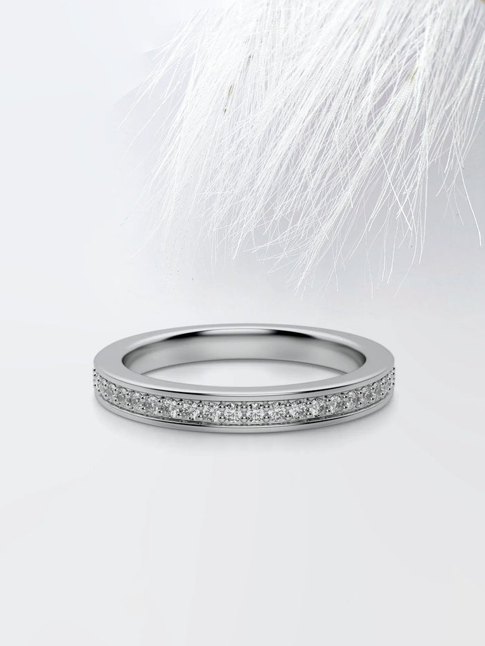Round Cut Moissanite Channel Set Diamond Wedding Band Mapple Gems