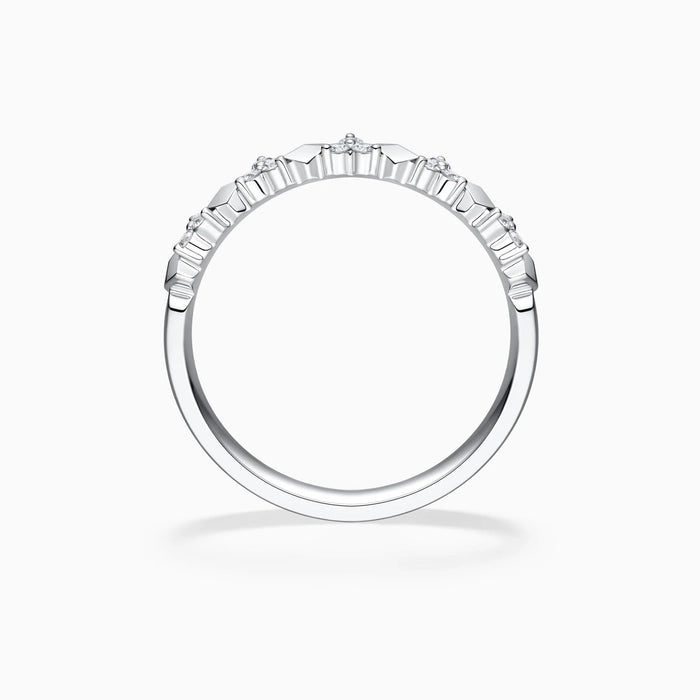 Round Cut Moissanite Diamond Unique Wedding Band Mapple Gems