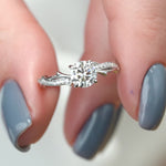 Load image into Gallery viewer, Classic Round Moissanite Hidden Halo Wedding Ring
