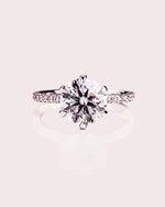 Load image into Gallery viewer, Round Cut Moissanite Solitaire Engagement Ring