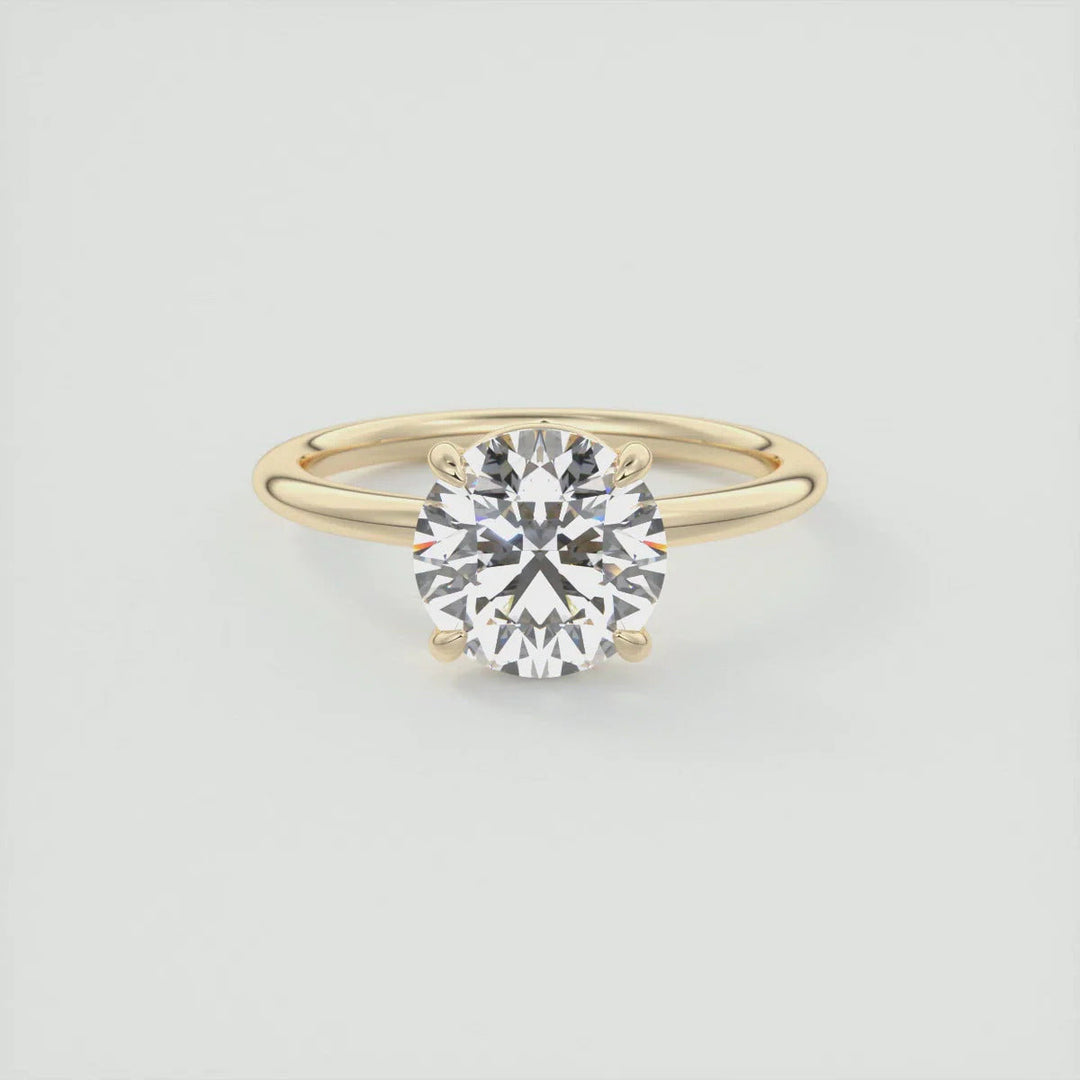 Round Cut Moissanite Solitaire Engagement Ring