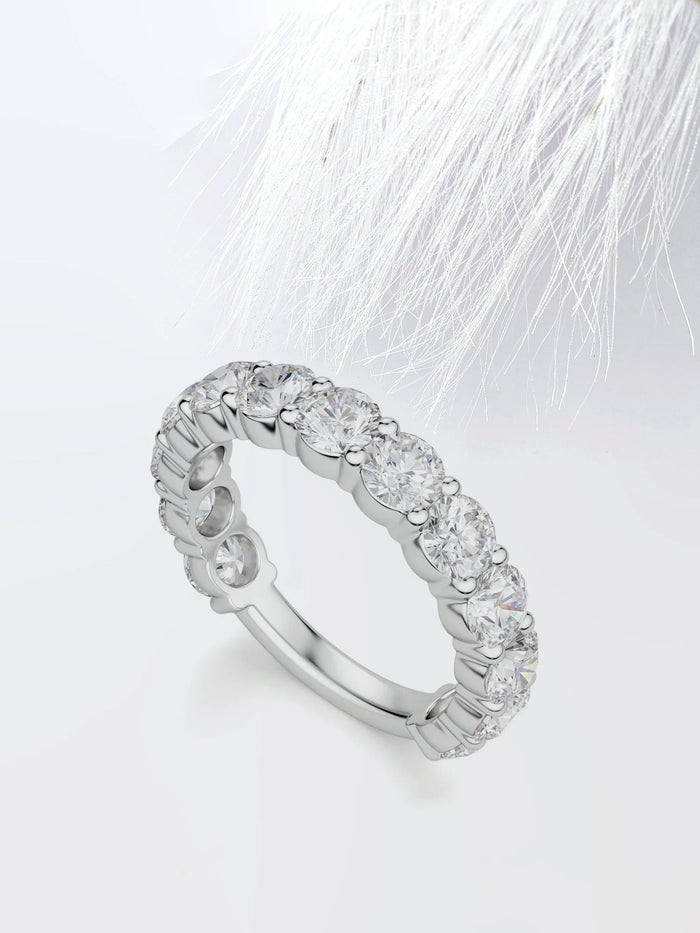 Round Cut Moissanite Eternity Diamond Wedding Band Mapple Gems