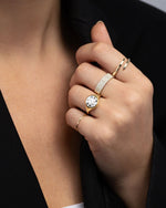 Load image into Gallery viewer, Round Cut Moissanite Four Row Diamond Wedding Band Mapple Gems