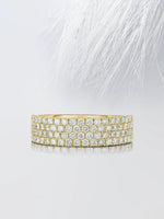 Load image into Gallery viewer, Round Cut Moissanite Four Row Diamond Wedding Band Mapple Gems