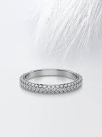 Load image into Gallery viewer, Round Cut Moissanite Micro Pave Diamond Wedding Band Mapple Gems