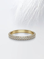 Load image into Gallery viewer, Round Cut Moissanite Micro Pave Diamond Wedding Band Mapple Gems