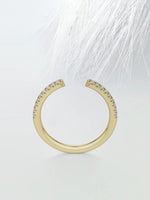 Load image into Gallery viewer, Round Cut Moissanite Open Diamond Wedding Band in Solid Gold Mapple Gems