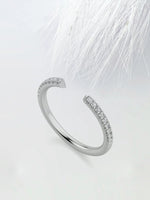 Load image into Gallery viewer, Round Cut Moissanite Open Diamond Wedding Band in Solid Gold Mapple Gems