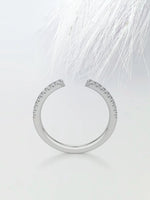 Load image into Gallery viewer, Round Cut Moissanite Open Diamond Wedding Band in Solid Gold Mapple Gems