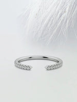 Load image into Gallery viewer, Round Cut Moissanite Open Diamond Wedding Band in Solid Gold Mapple Gems