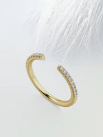 Load image into Gallery viewer, Round Cut Moissanite Open Diamond Wedding Band in Solid Gold Mapple Gems