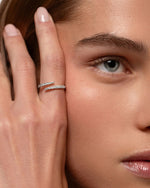 Load image into Gallery viewer, 1.70mm Round Cut Moissanite Open Diamond Wrap Wedding Band Mapple Gems