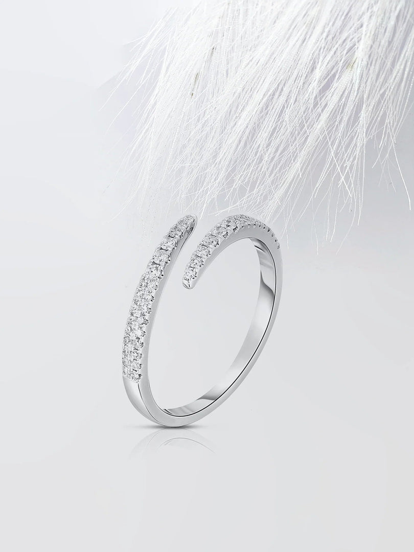 1.70mm Round Cut Moissanite Open Diamond Wrap Wedding Band Mapple Gems