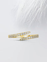 Load image into Gallery viewer, 1.70mm Round Cut Moissanite Open Diamond Wrap Wedding Band Mapple Gems