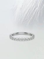 Load image into Gallery viewer, Round Cut Moissanite Shared Prong Diamond Wedding Band in Gold Mapple Gems