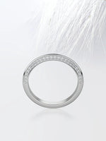 Load image into Gallery viewer, Round Cut Moissanite Two Row Eternity Diamond Wedding Band Mapple Gems