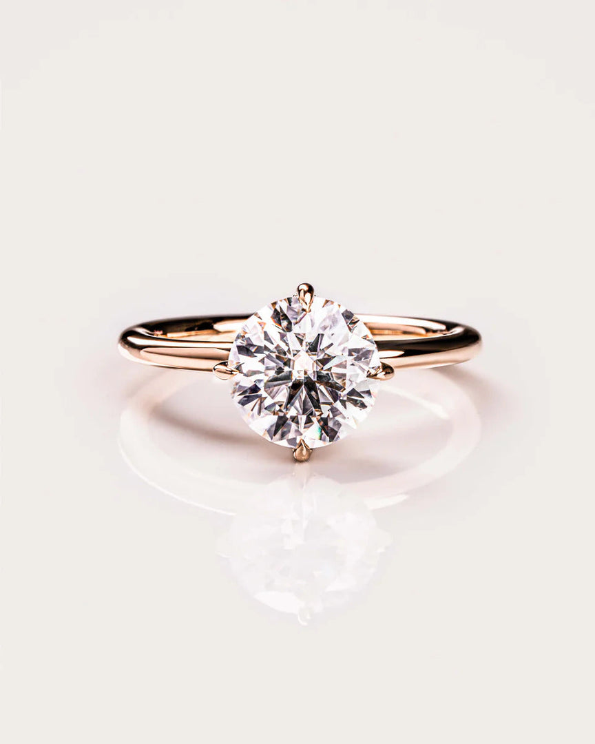 Round Cut Moissanite Solitaire Engagement Ring