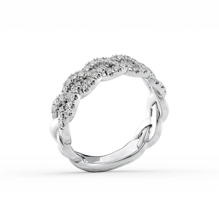 1.50 TCW Round Cut Moissanite Unique Wedding Band Mapple Gems