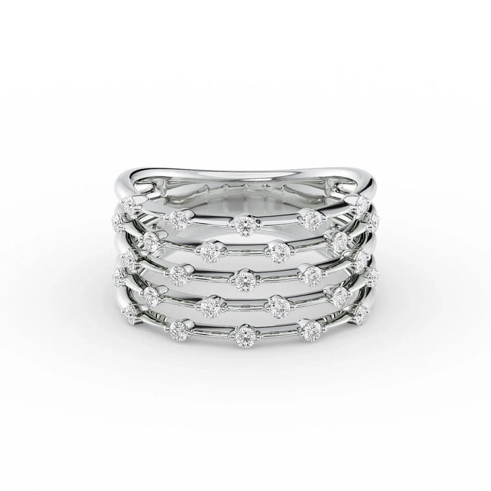 1.00 TCW Round Cut Moissanite Wedding Band Mapple Gems
