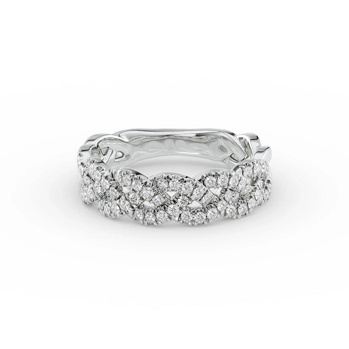 1.50 TCW Round Cut Moissanite Unique Wedding Band Mapple Gems