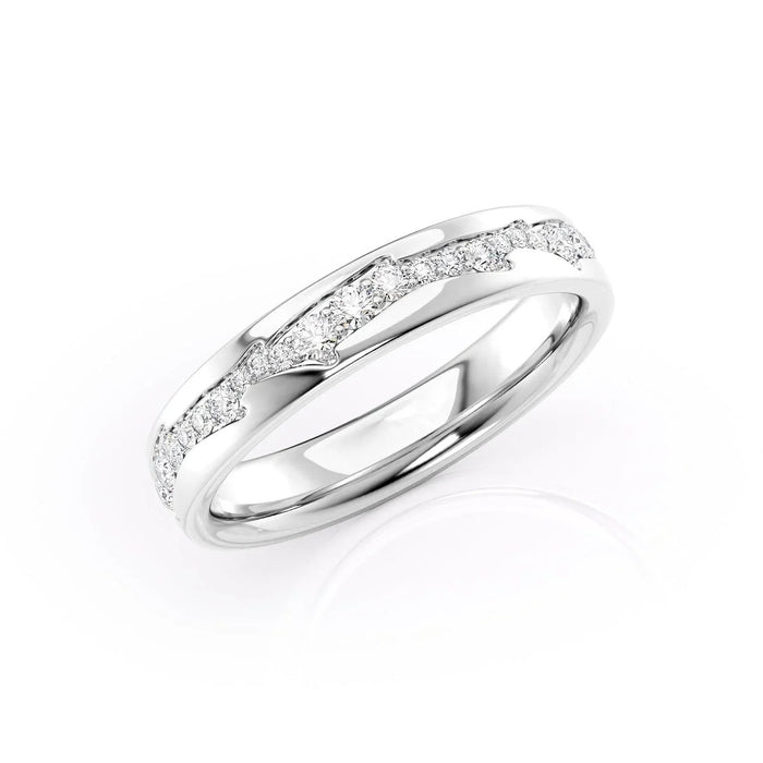 1.00 TCW Round Cut Moissanite Wedding Band for her Mapple Gems