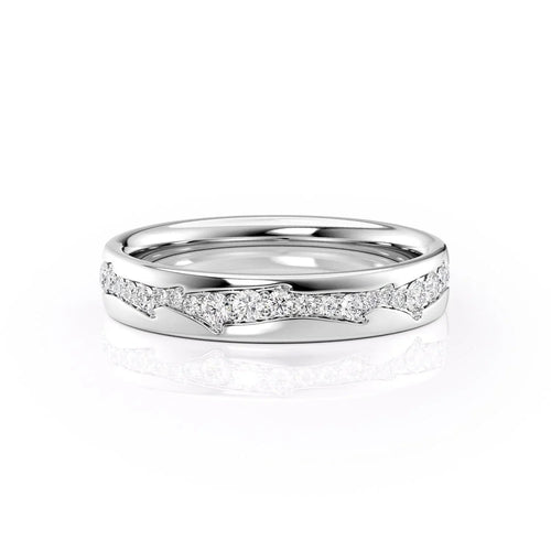 1.00 TCW Round Cut Moissanite Wedding Band for her Mapple Gems