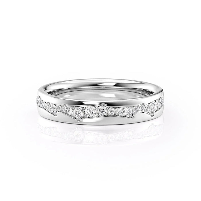 1.00 TCW Round Cut Moissanite Wedding Band for her Mapple Gems
