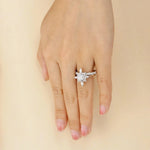 Load image into Gallery viewer, 2 CT Round Cut Moissanite Wedding Bridal Ring Set | Engagement Ring Mapple Gems