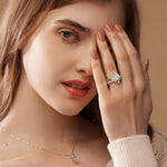 Load image into Gallery viewer, 2 CT Round Cut Moissanite Wedding Bridal Ring Set | Engagement Ring Mapple Gems