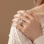 Load image into Gallery viewer, 2 CT Round Cut Moissanite Wedding Bridal Ring Set | Engagement Ring Mapple Gems