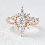 Load image into Gallery viewer, 2 CT Round Cut Moissanite Wedding Bridal Ring Set | Engagement Ring Mapple Gems