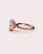 Load image into Gallery viewer, Round Cut Moissanite Engagement Ring Vintage Art Deco Bridal Solitaire in Gold Mapple Gems