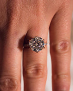 Load image into Gallery viewer, Round Cut Moissanite Engagement Ring Vintage Art Deco Bridal Solitaire in Gold Mapple Gems