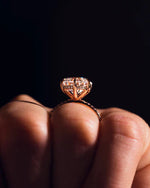 Load image into Gallery viewer, Round Cut Moissanite Engagement Ring Vintage Art Deco Bridal Solitaire in Gold Mapple Gems