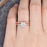 Load image into Gallery viewer, 1.50 CT Round Cut Moissanite Bridal Ring Set Solitaire Milgrain Style Mapple Gems