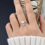 Load image into Gallery viewer, 2 CT Round Moissanite Milgrain Bridal Ring Set Vintage Engagement Ring Set Mapple Gems