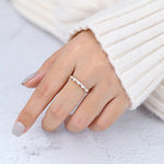 Load image into Gallery viewer, Round Shaped Moissanite Cluster Wedding Band Mapple Gems