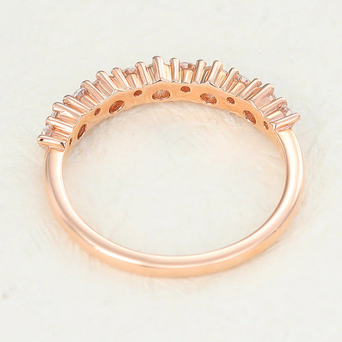 Round Shaped Moissanite Cluster Wedding Band Mapple Gems
