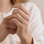 Load image into Gallery viewer, Round Shaped Moissanite Double Row Wedding Band Mapple Gems