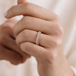 Load image into Gallery viewer, Round Shaped Moissanite Double Row Wedding Band Mapple Gems