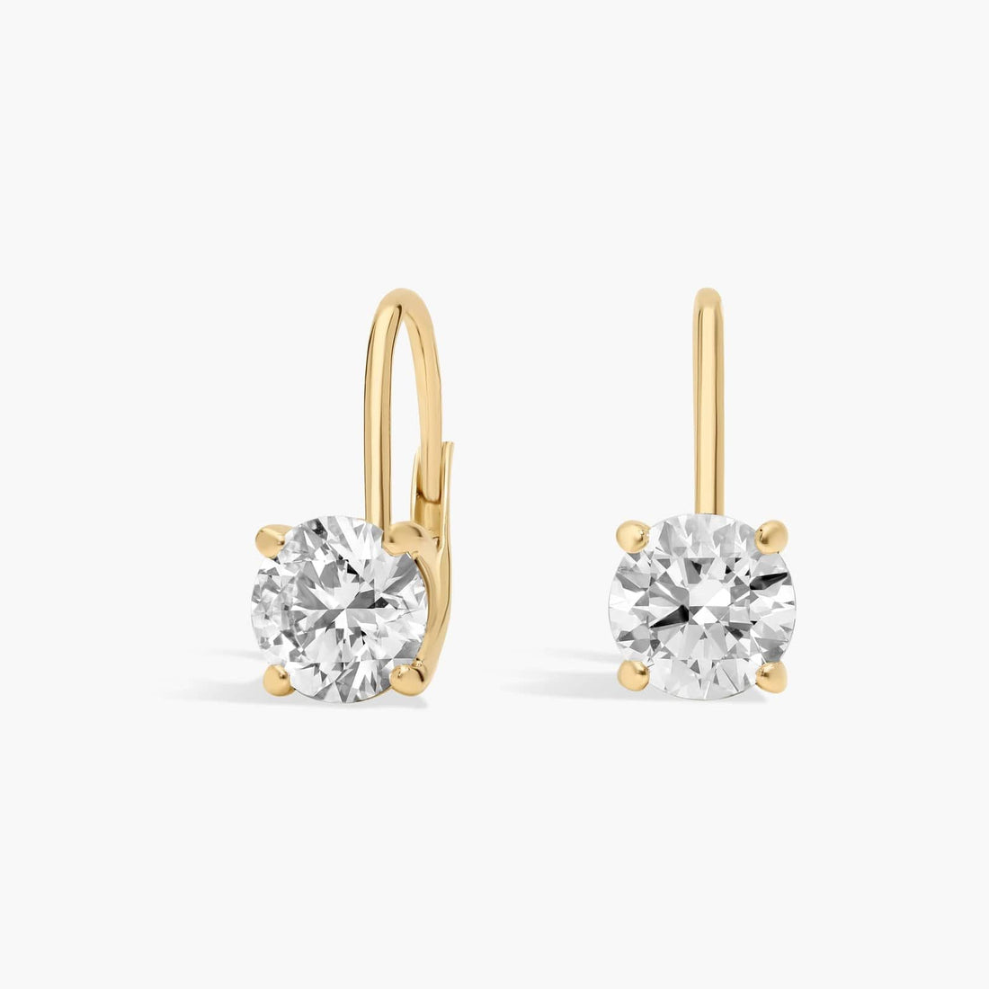 Round Cut Moissanite Dangle Drop Earrings – 4 Prong Solitaire Ear Wire Wedding Earrings for Women | Diamond Alternative Jewelry | Mapple Gems