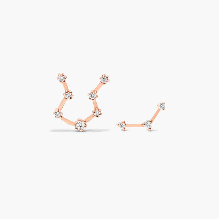 Aquarius Constellation Moissanite Stud Earrings - view 2