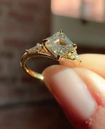 Load image into Gallery viewer, VVS Clarity Asscher Moissanite Ring